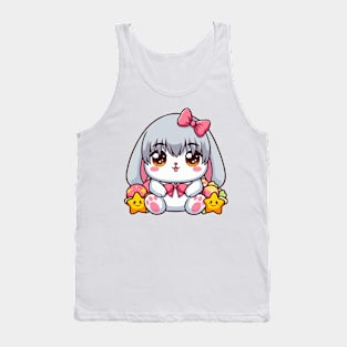 Cute Bunny With Anime Style Tank Top